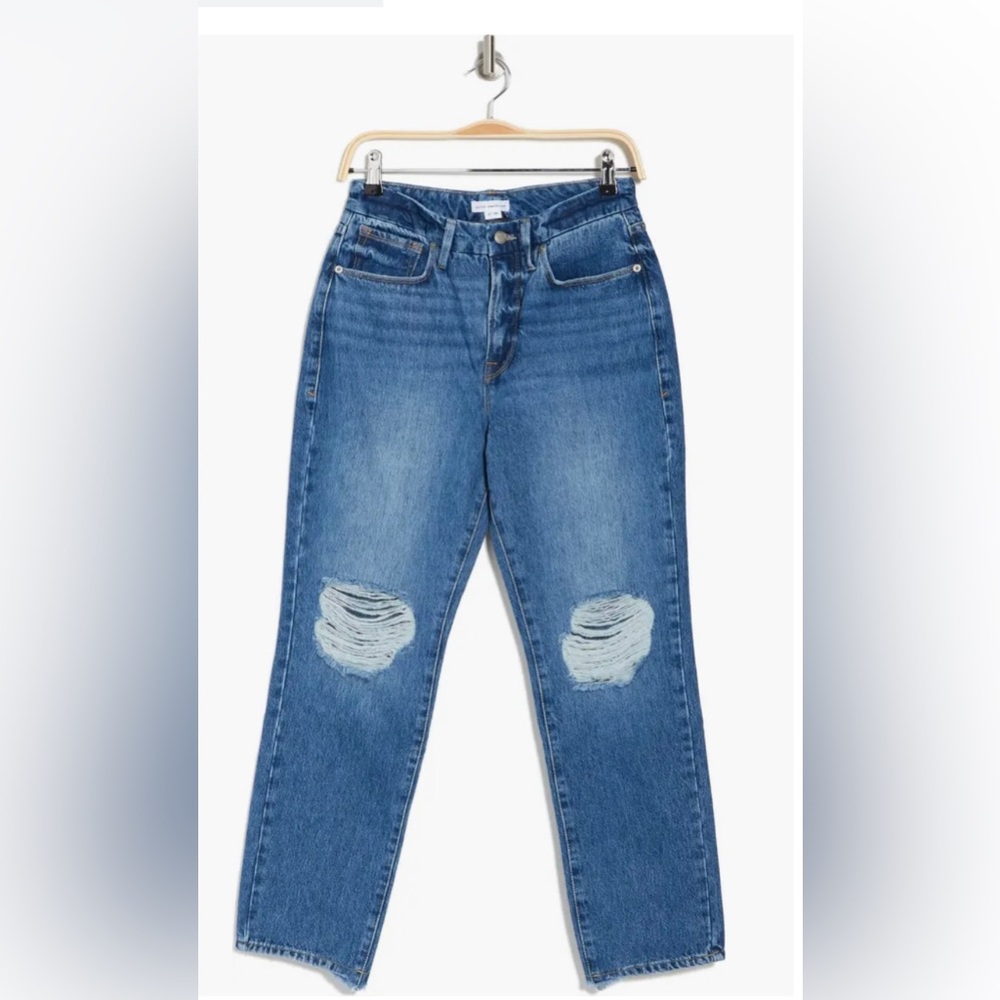 NWT Good American-Good Vintage Raw Hem Straight Leg Jeans 💚